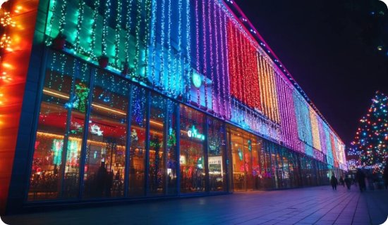 commercial christmas light installation